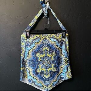 Becca by Rebecca Virtue Women's size:M 
Swimsuit Color: Blue/yellow